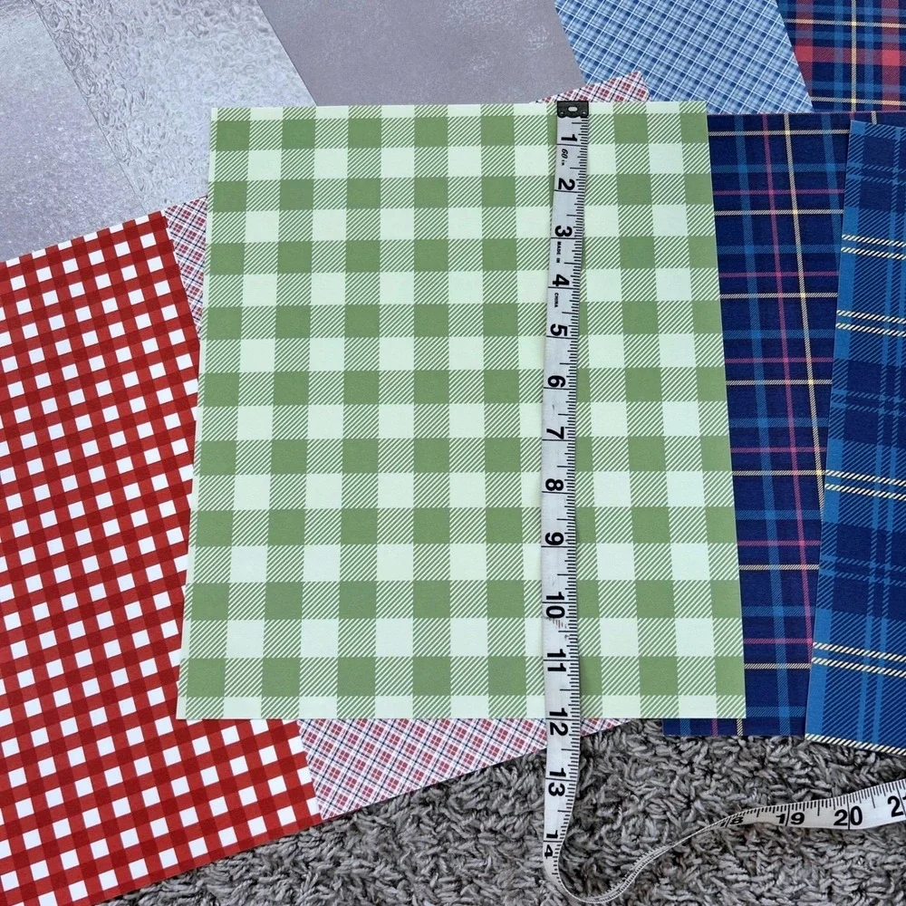 Assorted Plaid Gingham and Metallic HTV Heat Transfer Vinyl Craft‎ Sheets Bundle